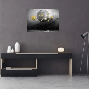 Obraz złotych abstrakcyjnych kul (70x50 cm)