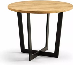Stół okrągły rozkładany Rodos Slim 90–140 cm – nowoczesny kompaktowy stół do kuchni i salonu, blat laminowany, metalowe nogi