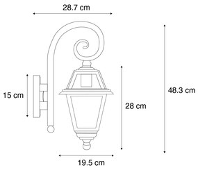 Zewnetrzna Klasyczna zewnętrzna lampa ścienna czarna IP44 - Berta klasyczny/Antyczny Oswietlenie zewnetrzne