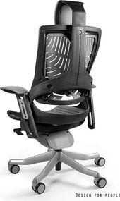 Fotel ergonomiczny Wau 2, Czarny Elastomer, zgodny z normą BHP