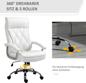 Vinsetto Fotel biurowy z masażem i podgrzewaniem regulowany z podnóżkiem do 120 kg beżowy | Aosom PL