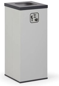 Wewnętrzny kosz do segregacji śmieci, 70 l, uchwyt na worek, szary/czarny
