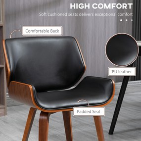 HOMCOM Zestaw 2 krzeseł do jadalni w stylu vintage, drewno, pokrycie z tkaniny, pianka, czarny