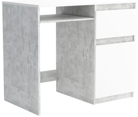Biurko komputerowe młodzieżowe szkolne 90 cm REMI1 Beton/Biały