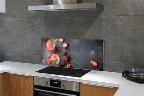 Panel szklany do Kuchni Klasyczny Shake Truskawkowy