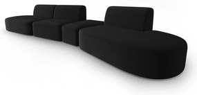 Czarna aksamitna sofa prawostronna 428 cm Paolo – Milo Casa