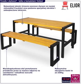Komplet nowoczesnych mebli ogrodowych stół i 2 ławki C9-L33