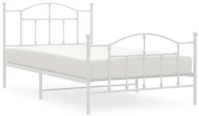 Białe metalowe łóżko pojedyncze 100x200 cm - Azos