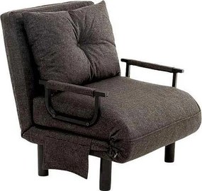 Nowoczesny fotel 1-osobowy z funkcją spania – 75 x 50 x 75 cm – Ciemnoszary – Metal i poliester