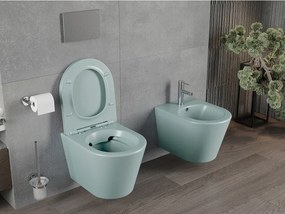 Mexen Rico miska wc Rimless z deską wolnoopadającą slim, duroplast, zielona jasna mat - 30724048