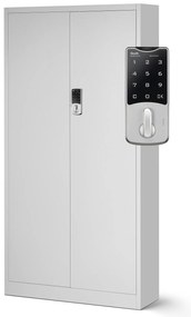 Biurowa szafa metalowa na akta DANIEL, 900 x 1850 x 400 mm, szara