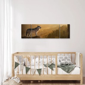 Obraz wilka na skale (170x50 cm)