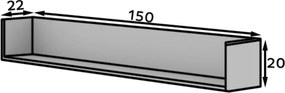 Półka RAFTT 150 cm, czarna
