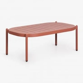Prostokątny Stolik Kawowy Do Ogrodu 95x55 Cm Z Aluminium Duroli Terracota - Sklum