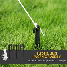 Outsunny 1,8 m Bałwan z Laską Cukrową &amp; Prezentem, Samonadmuchiwany, z LEDami, Odporny na Warunki Pogodowe
