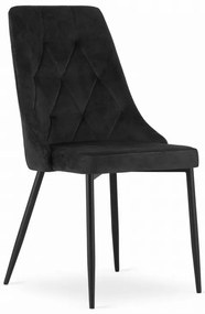 Zestaw do jadalni 1+4, czarny stół w dekorze złoty dąb MADO 120x80cm i czarne aksamitne krzesło do jadalni IMOLA