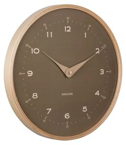 Karlsson 5995MG designerski zegar ścienny brązowy,średnica 30 cm