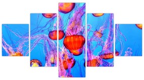 Obraz meduz w morzu (125x70 cm)