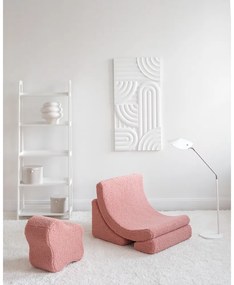 Różowy fotel dziecięcy z materiału bouclé Moon – Wigiwama