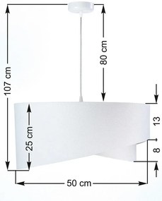 Biało-turkusowa lampa wisząca welurowa - EX990-Rezi