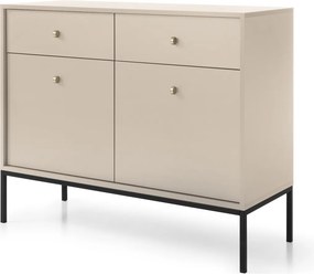 Komoda do salonu z szafkami i szufladami MKSZ104 beżowa/czarne nóżki