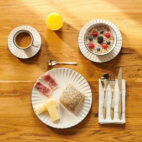 Mäser Zestaw płytkich i głębokich talerzy 8 szt. OSITA – kremowy