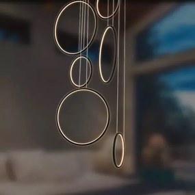 Designerska lampa wisząca Ledowe Okręgi No.8 In 90 cm
