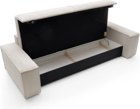 Masseno Sofa ZING z funkcją spania i pojemnikiem na pościel, Rozkładana sofa - Beżowy, POSO 02