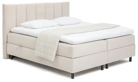 Beżowe łóżko kontynentalne ze schowkiem 180x200 cm Elva Bold Line – Bonami Selection