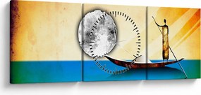 Obraz - Malarstwo starożytne (z zegarem) (90x30 cm)