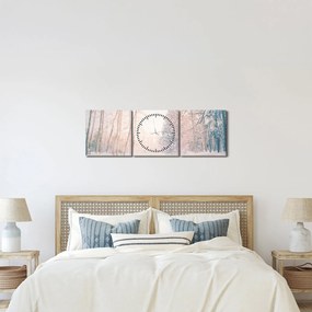 Obraz - Widok na las (z zegarem) (90x30 cm)