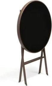 Ogrodowy bistro stolik ze składanym blatem szklanym - brązowy