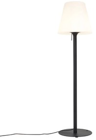 Zewnetrzna Nowoczesna lampa podłogowa zewnętrzna czarna z białym kloszem IP44 - Big Virginia Nowoczesny Oswietlenie zewnetrzne