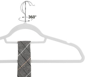 Wieszak na ubrania z białym welurem, 50 szt