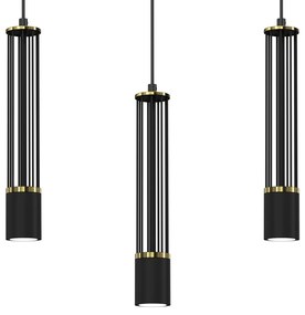 Lampa wisząca ESTILO 3xGU10, potrójna, czarna tuba
