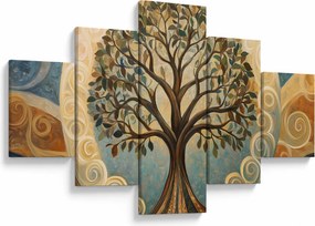 Obraz – Drzewo życia i spirale (125x70 cm)