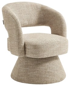 Fotel obrotowy z teksturowanej beżowej tkaniny NAROLIA marki Maison Céphy