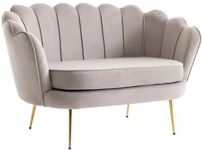 Kanapa 2 osobowa muszla z brązowoszarego weluru - DANDELION Pascala Morabito