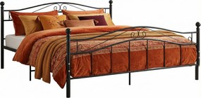 Czarne metalowe łóżko małżeńskie 200x200 cm T4-D19