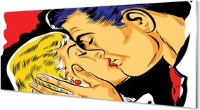 Szklany Panel Pocałunek Zakochanych