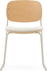 Beżowe/w naturalnym kolorze metalowe krzesło sztaplowane Meli – Kave Home
