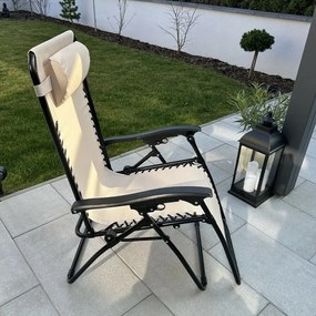 Relaksacyjne krzesło  ogrodowe z podnóżkiem Regina, beżowy