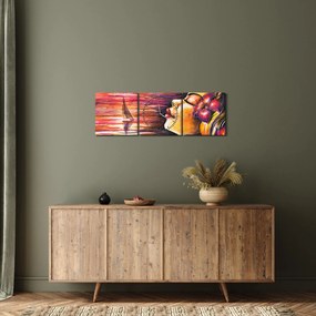 Obraz - Wspomnienia lata (z zegarem) (90x30 cm)