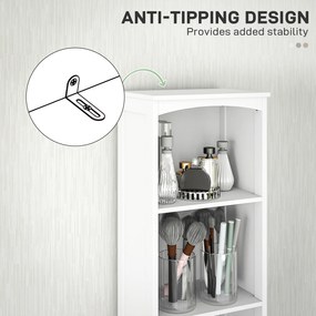 HOMCOM Szafka łazienkowa z 3 półkami, 1 szufladą, wytrzymała, MDF, Biała