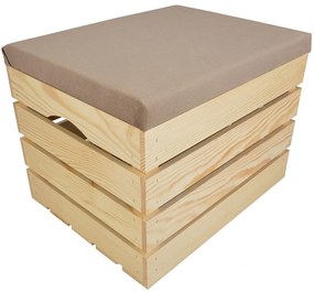 Pufa kufer skrzynia drewniana sosnowa siedzisko 50cm naturalna