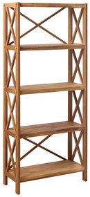 Regał z litego drewna dębowego w naturalnym kolorze 70x161 cm X-Shelf – Unique Furniture