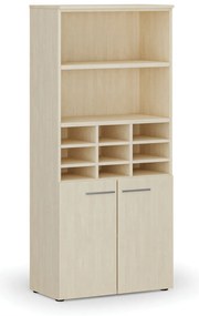Regał sortujący PRIMO WOOD, 800 x 420 x 1781 mm, 9 przegród, brzoza