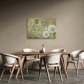 Obraz na szkle - Dmuchawce unoszone wiatrem (70x50 cm)