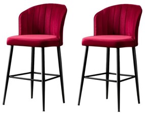Zestaw krzeseł barowych Rubi Claret Red, 2 szt., 2 szt.