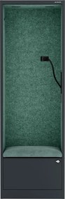 Kabina akustyczna z siedziskiem Sally MentalBox, 60 x 40 x 185 cm, antracyt/zielony